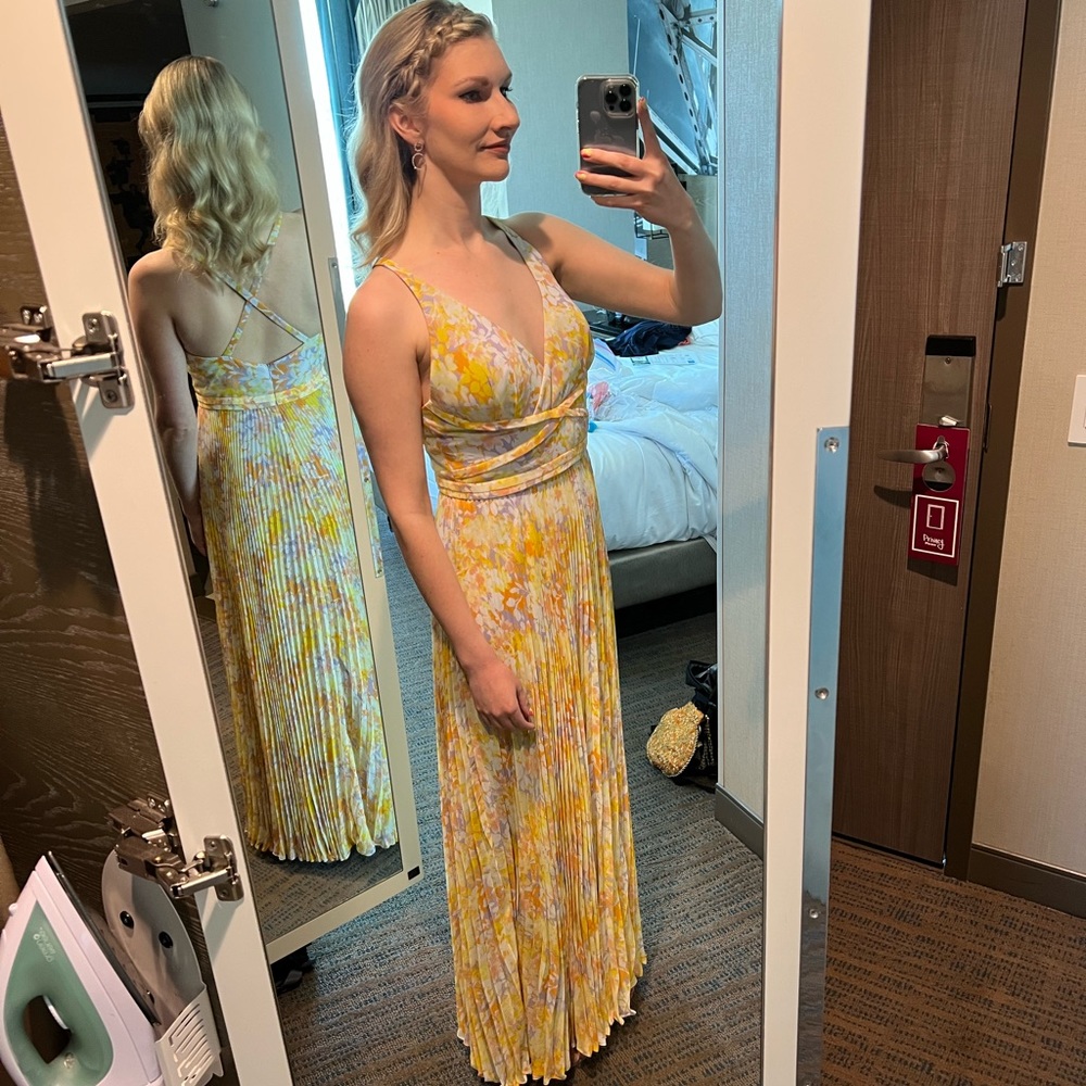 Laundry by Shelli Segal cross back maxi dress